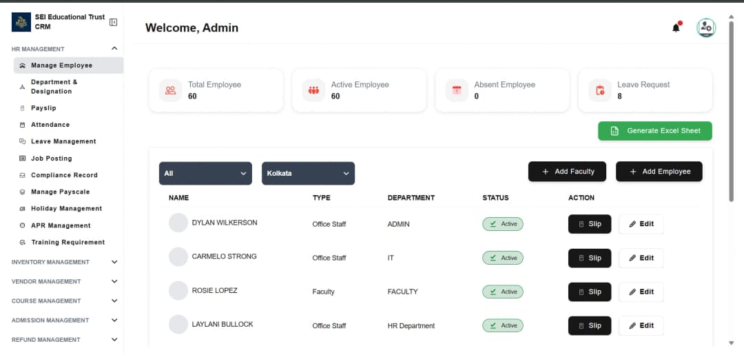 Custom CRM Screenshot 1