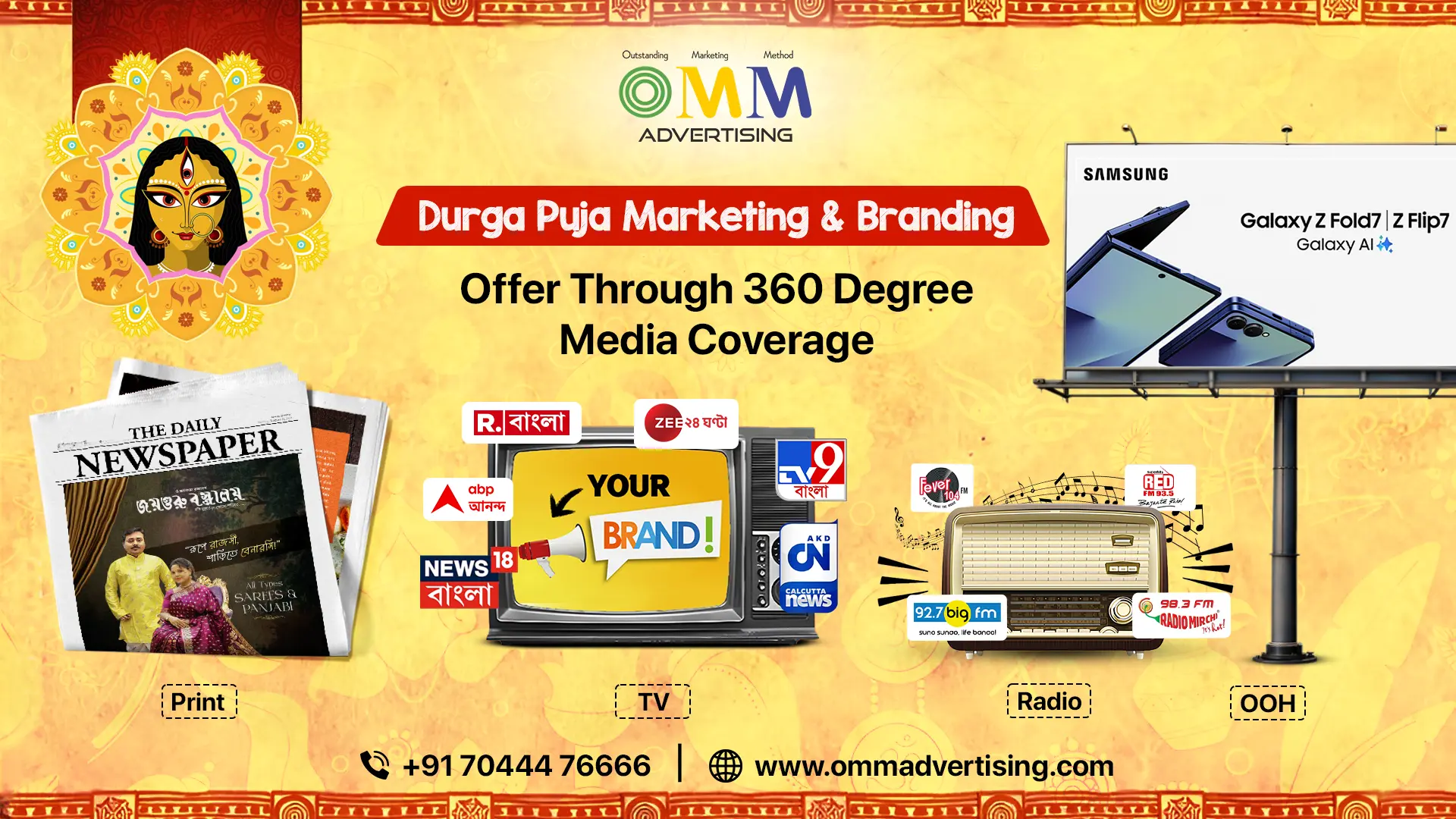 Durga Puja Marketing & Branding Offer Through 360 Degree Media Coverage | Call 8274008004