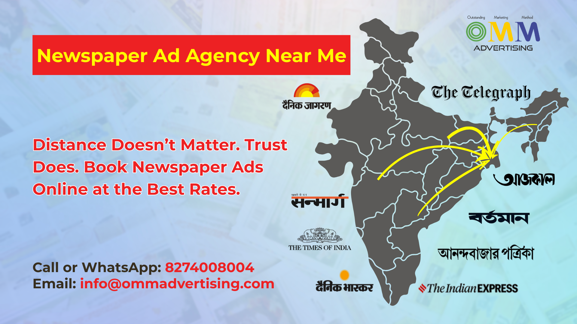 Newspaper Ad Agency Near Me – Book Any Newspaper Ad Online with OMM Advertising Call or WhatsApp 8274008004