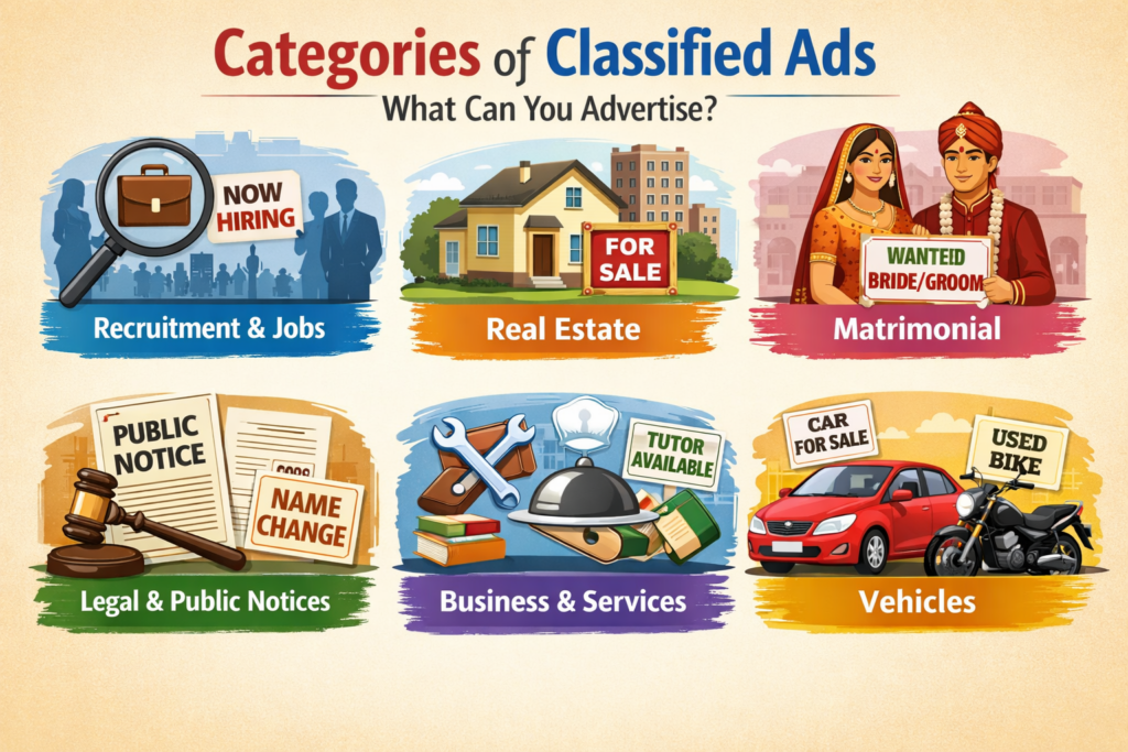 Categories of Newspaper Classified Ads - omm advertising