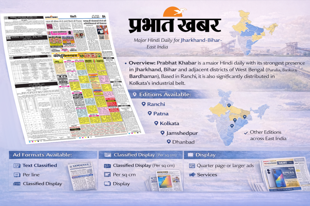 publish classified ads in prabhat khabar