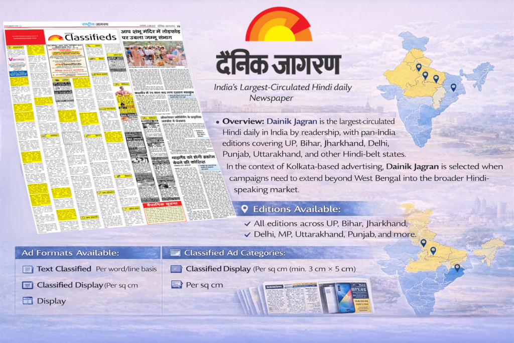 publish classified ads in dainik jagran