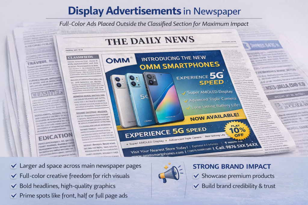 display advertisement in newspaper - omm advertising