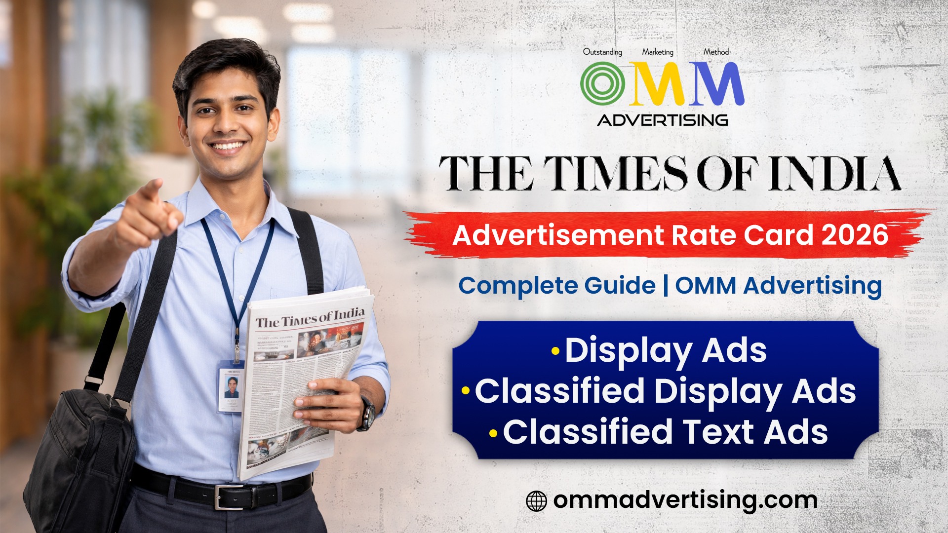 Times of India Advertisement Rate Card 2026: Complete Guide | OMM Advertising